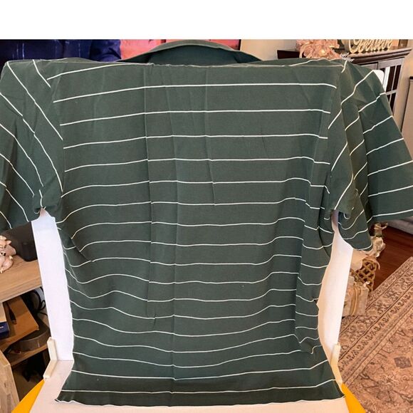 Polo Golf Ralph Lauren Green striped golf shirt Pine Valley Golf Club NJ large - Picture 3 of 4
